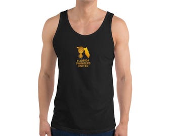 Florida Swingers United Logo - Unisex Tank Top Black and White