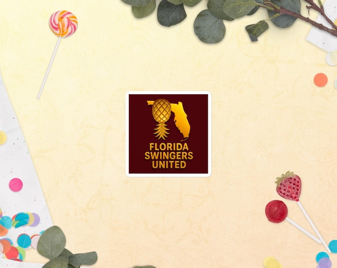 Florida Swingers United Sticker with Maroon Backing, Bubble-free sticker