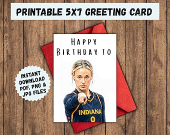 Biglietto d'auguri di Sophie Cunningham che indica: meme di basket MVP, umorismo sportivo (5x7, download digitale)