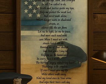 Police Officer's Prayer Wall Art Printable | Christian Home Decor | Digital Download | Scripture Gift