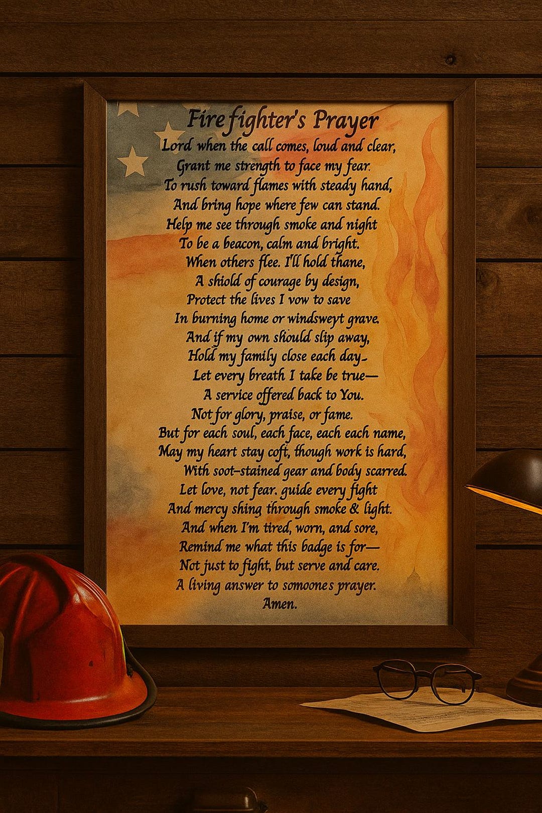 Firefighter's Prayer Wall Art Printable | Christian Firefighter Gift ...