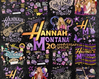 Hannah Montana 20 Years Disey PNG Bundle, Y2K Aesthetic, 20th Anniversary Pop Star Png, Magic Kingdom Disney Trip Png, Disey Channel PNG