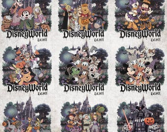 Walt Disney World 1971 Halloween Png, Disney Movie Halloween Family PNG, Disneyland Spooky Season Family Trip Digital Download