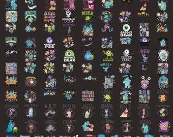 100+ Monsters Inc PNG Bundle, Boo Mike Wazowski Sulley Shirt Design, Retro Monsters University Digital Download, Disney Trip 2026