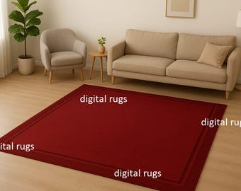 Solid Red Hand Tufted Wool Rug, Minimalist Area Rug, Modern Living Room Carpet, Custom Size Rectangle Rug, Luxury Bedroom Rug, Handmade Cont