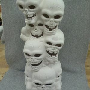 Ceramic Skull Stack  Bisque (unfinished)