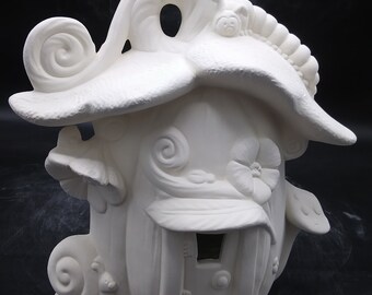 Ceramic Caterpillar Pumpkin Shell Pumpkin House - Bisque (Unfinished)