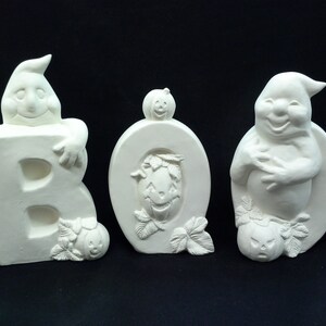 Boo Ghost 3 pieces unfinished and in Bisque
