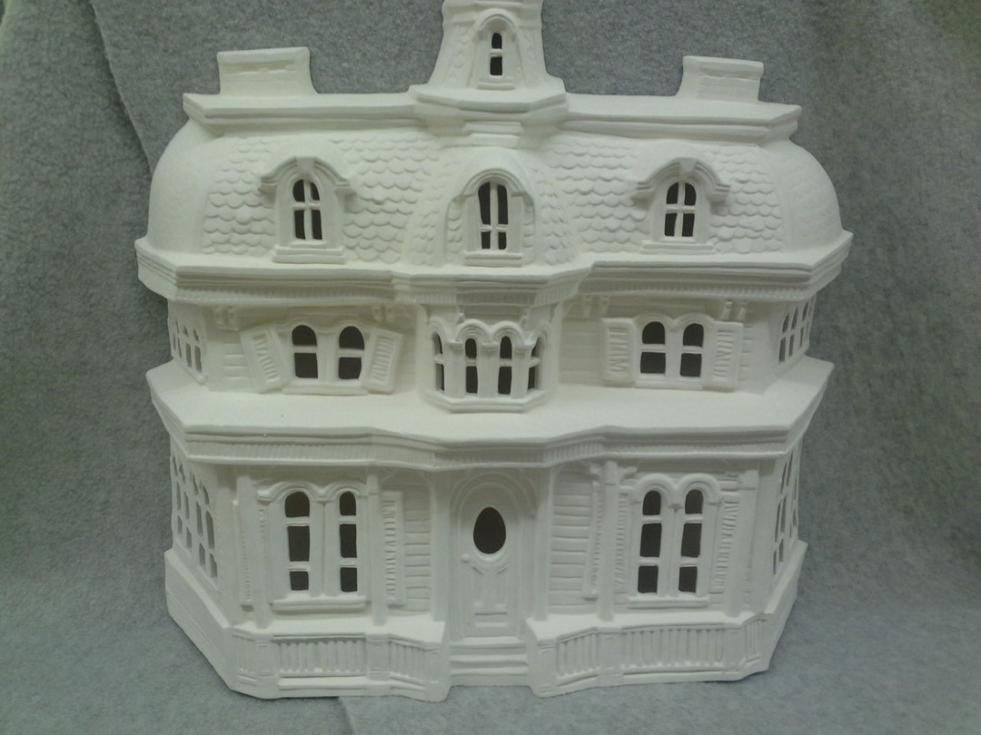 Ceramic Haunted House Bisque unfinished Etsy