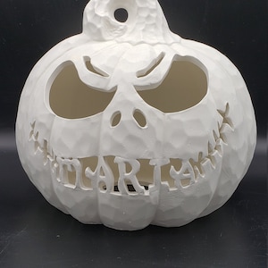 custom carved ceramic jack pumpkin bisque (UNFINISHED)