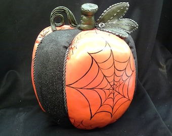 Large Painted Spider Web Pumpkin