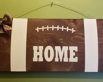 Wooden Football HOME sign