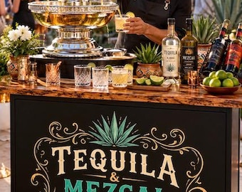 Portable Tequila Bar with Stainless Steel Beverage Fountain (USA Handcrafted)