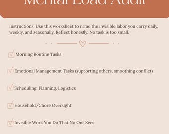 Controle mentale belasting afdrukbaar | Organiseer je overweldiging | Pdf voor vrouwen en moeders