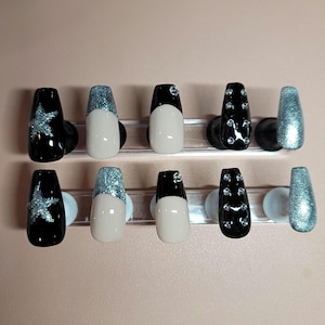 Rockstar Black and Silver Press-on Nails