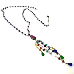 Mixed Gemstone Wire Wrapped Necklace, Sundance Inspired Jewelry