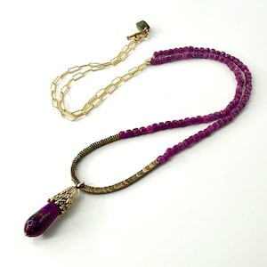 Long Ruby Necklace, Wrap Necklace
