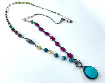 Mixed Gemstone Sundance Inspired Necklace