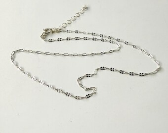 Delicate Sterling Silver Floral Chain Necklace, Layering Necklace