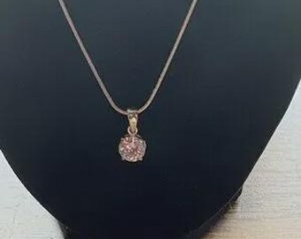 Elegant CZ Silver Pendant Necklace | Vintage Avon Necklace | Retro Costume Jewelry | Avon Collectible Gift for Her | Item 593