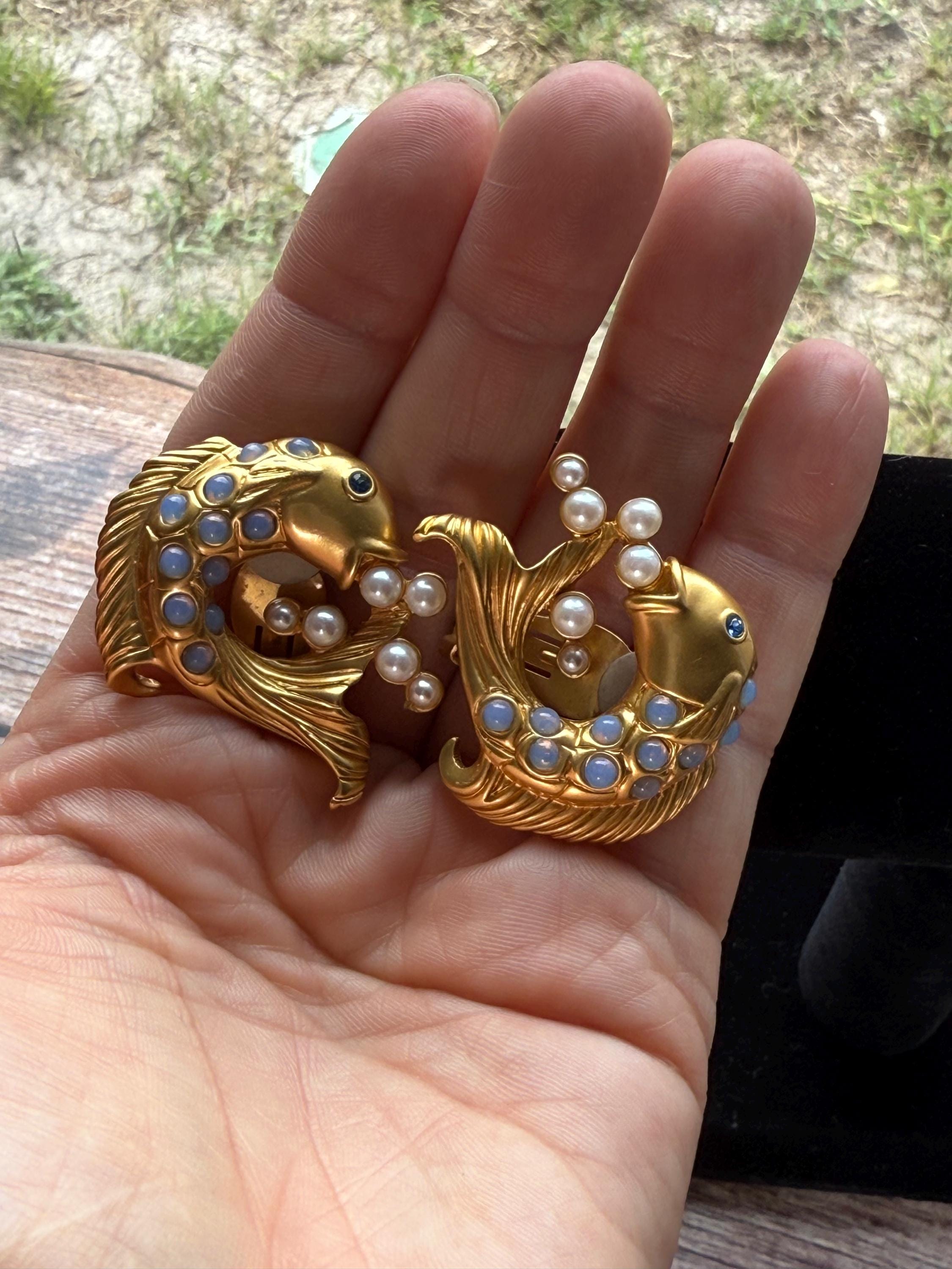 Avon Elizabeth Taylor Earrings | Sea Shimmer Earring | Vintage