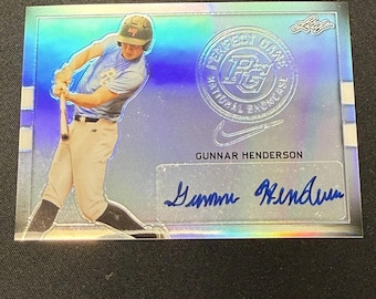 Gunnar Henderson 2018 Leaf Perfect Game National Showcase Autógrafo RC Orioles
