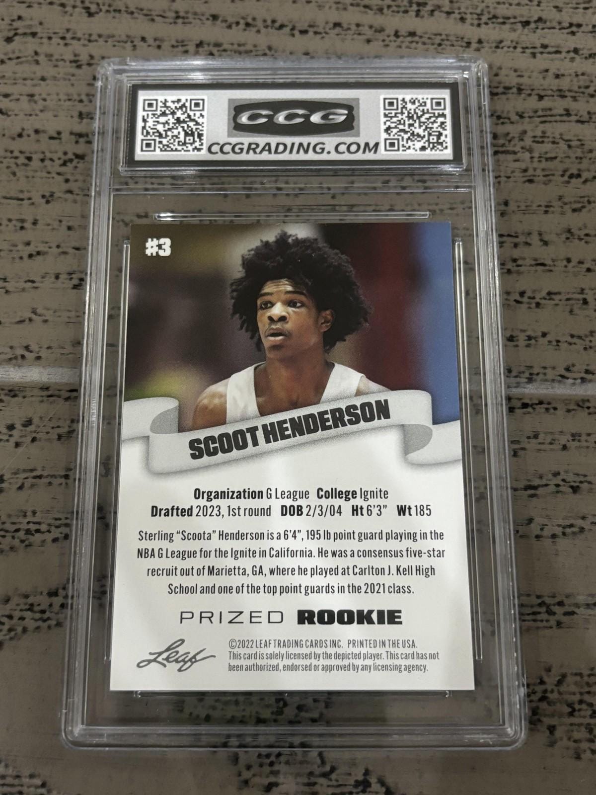 2023 スクート・ヘンダーソン　leaf 直筆サインカード Scoot Henderson 2022 Leaf Prized Rookie CCG 10 RC - Etsy
