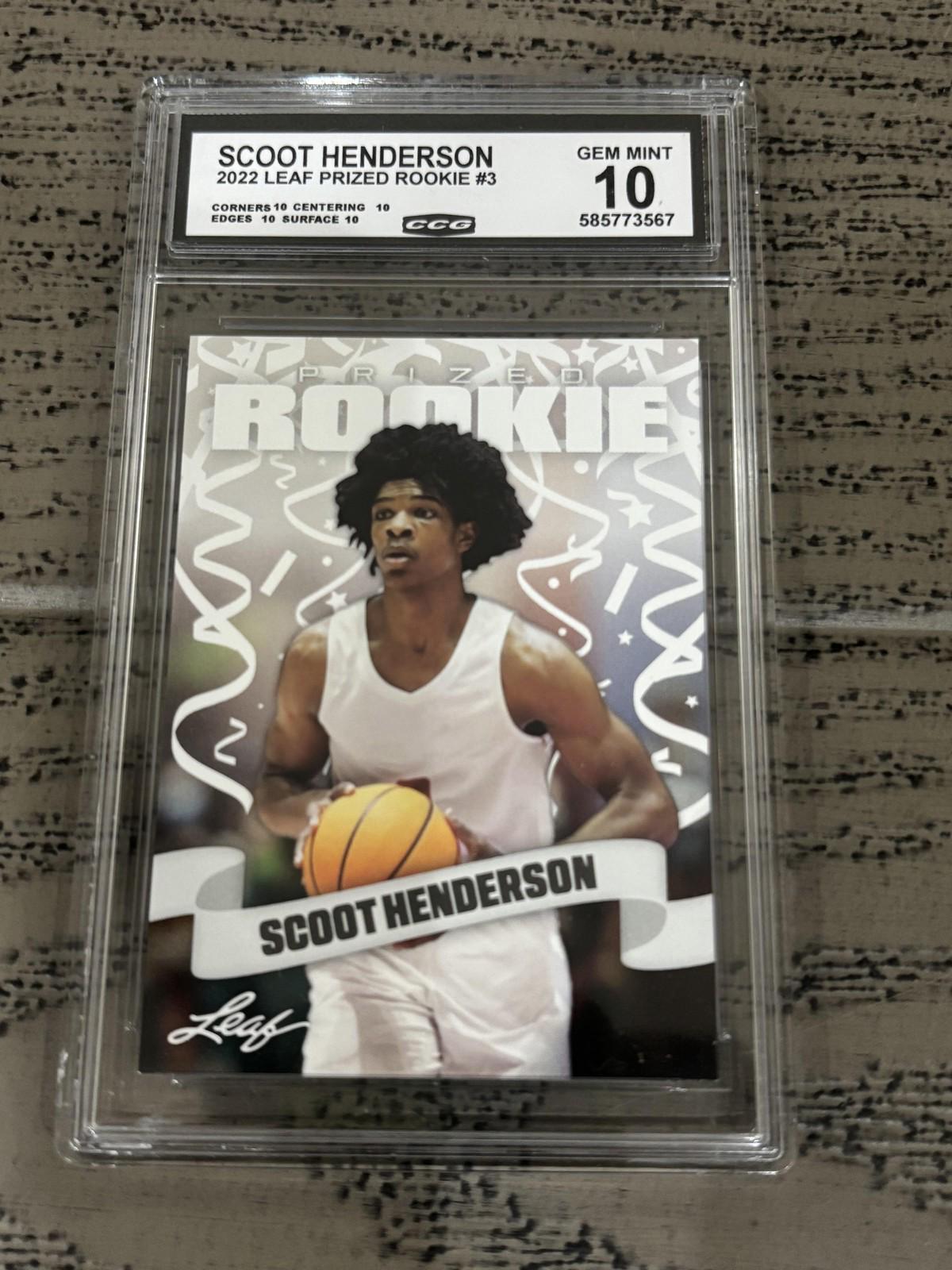 2023 スクート・ヘンダーソン　leaf 直筆サインカード Scoot Henderson 2022 Leaf Prized Rookie CCG 10 RC - Etsy