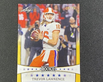 Trevor Lawrence 2021 Leaf Rookie Gold /25 RC Jaguars