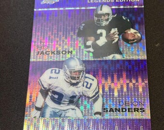 Bo Jackson Deion Sanders 2023 LEAF Metal Duals Roxo /15 RC