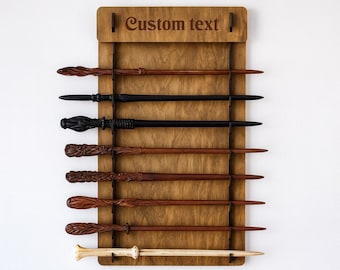 Soporte de pared para exhibición de varitas personalizado, soporte de exhibición de varitas personalizado, soporte para varitas de mago, exhibición de varitas mágicas, estante de madera para varitas, organizador de varitas