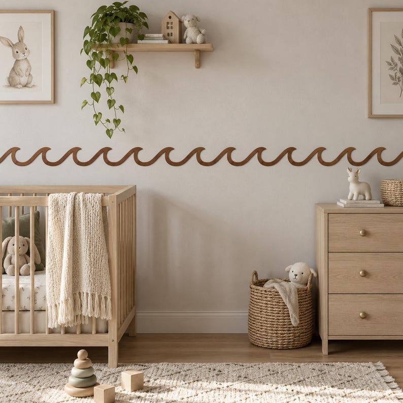 Plywood Wave Wall Trim, Wavy Wood Wall Decor, Modern Wave Wall Art ...