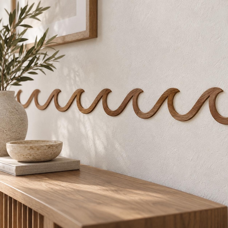 Plywood Wave Wall Trim, Wavy Wood Wall Decor, Modern Wave Wall Art ...