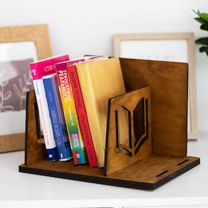 Personalized book holder, Custom book stand gift, Wooden book holder stand, Custom book storage for kids, Now reading display,Wood book nook