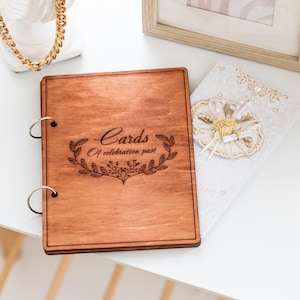 Personalized greeting card keeper, Greeting card keepsake book, Custom greeting card holder, Greeting card organizer book, Postcard keeper