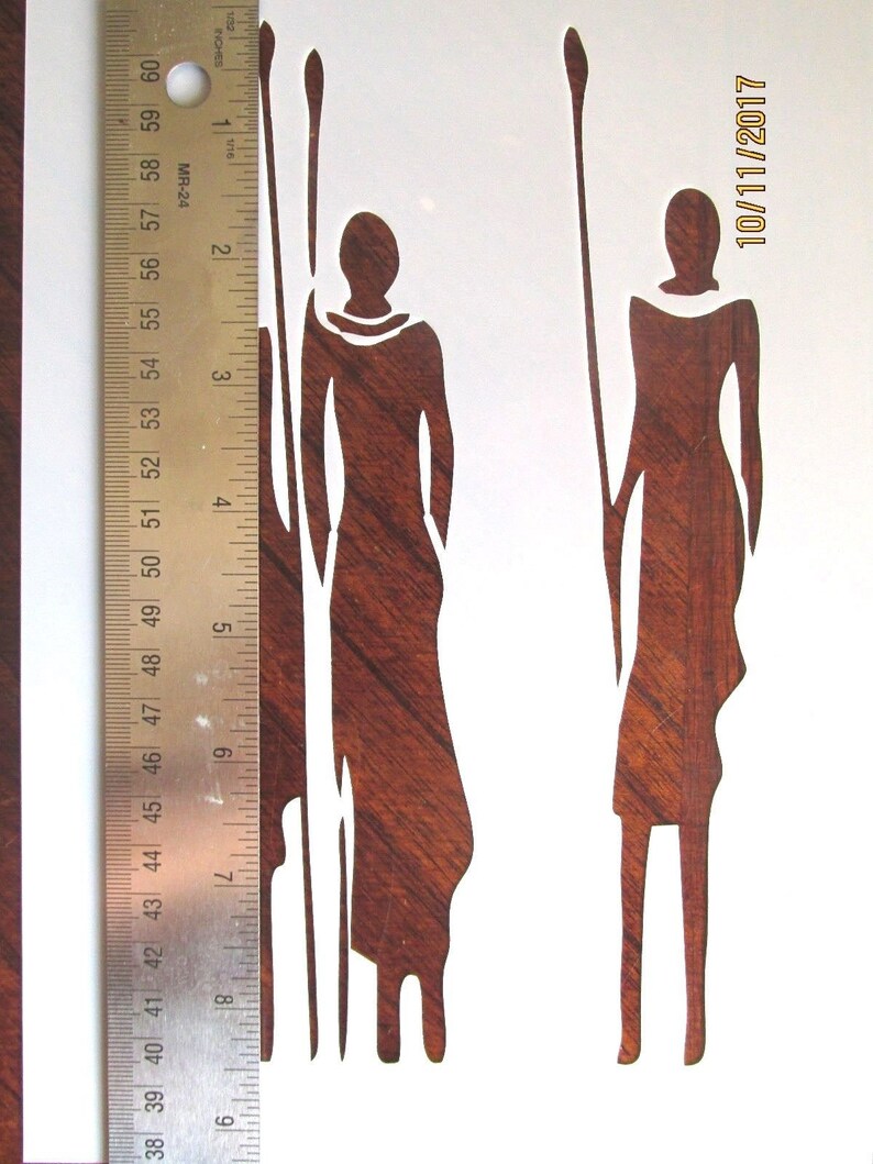 African Warrior Stencil/Template Reusable 10 mil Mylar Etsy
