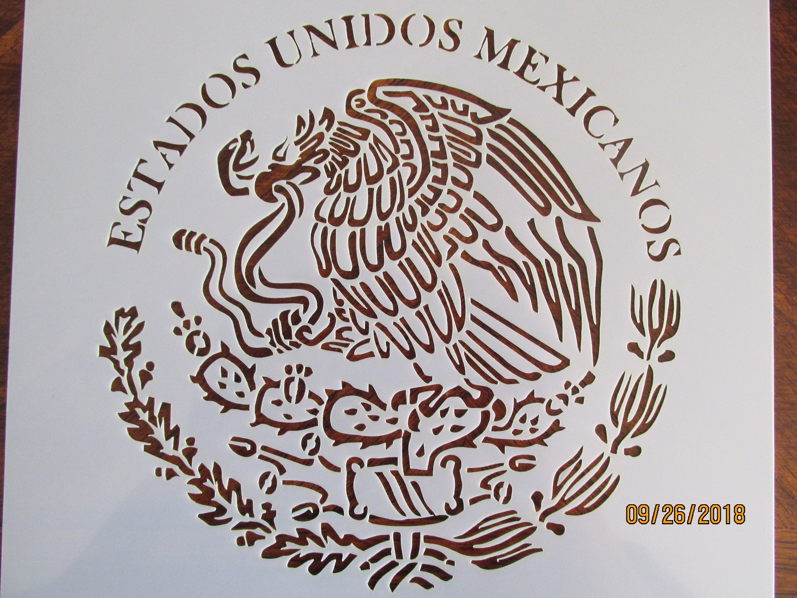 Mexican Flag Emblom 6 inch round Stencil Template | Etsy