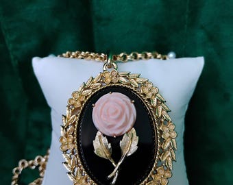 Vintage Rose Pendant w/ mirror Avon