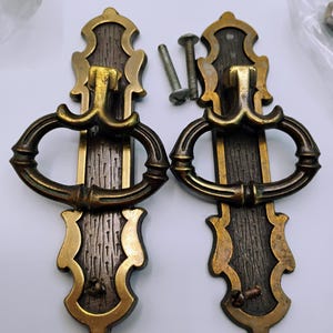 Tiroir à anneaux vintage bronze, poignées de meuble. Jeu de 29.