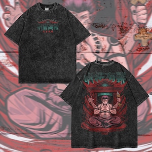 Heavy Oversized Acid-Washed Unisex Anime T-Shirt | Streetwear & Gym Style