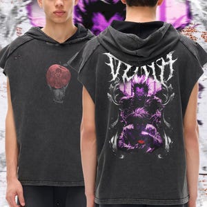 Schnee gewaschen Boxy Kapuzen Anime Tank Top | Streetwear & Gym-Style