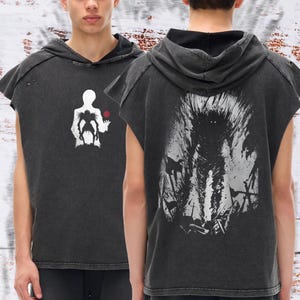 Schnee gewaschen Boxy Kapuzen Anime Tank Top | Streetwear & Gym-Style