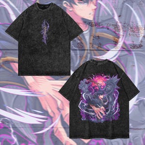 Heavy Oversized Acid-Washed Unisex Anime T-Shirt | Streetwear & Gym Style