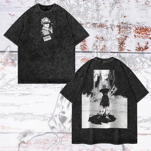 Heavy Oversized Acid-Washed Unisex Anime T-Shirt | Streetwear & Gym Style