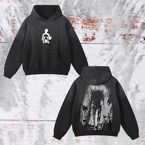 Schwerer SunFade Übergroßer Anime Hoodie | Streetwear & Gym-Style