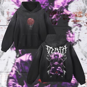 Schwerer SunFade Übergroßer Anime Hoodie | Streetwear & Gym-Style