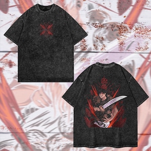Heavy Oversized Acid-Washed Unisex Anime T-Shirt | Streetwear & Gym Style