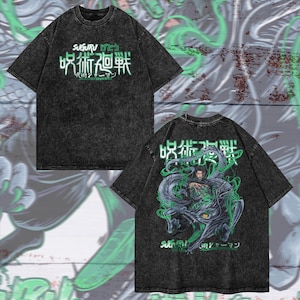 Heavy Oversized Acid-Washed Unisex Anime T-Shirt | Streetwear & Gym Style