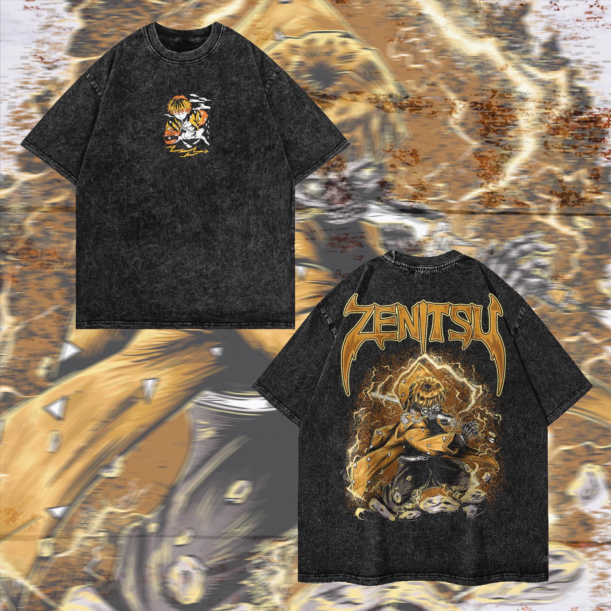 Heavy Oversized Acid-Washed Unisex Anime T-Shirt | Streetwear & Gym Style