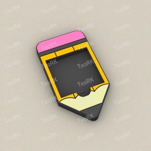 Post-It, Sticky Note Holder Pencil - 3MF pre-painted , STL file for 3D printer, 3D printing